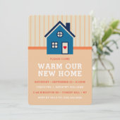 かわいい小さな家 |引っ越し祝いパーティーパーティー 招待状 (スタンド正面)