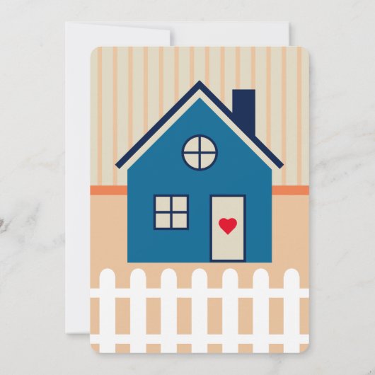 かわいい小さな家 |引っ越し祝いパーティーパーティー 招待状 (裏面)