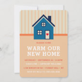 かわいい小さな家 |引っ越し祝いパーティーパーティー 招待状 (正面)