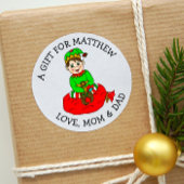 かわいい小さな小妖精や小人とギフトラベル ラウンドシール