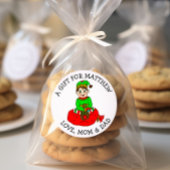 かわいい小さな小妖精や小人とギフトラベル ラウンドシール