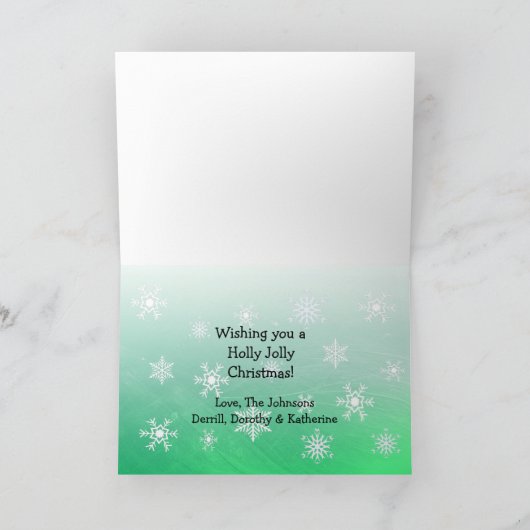 かわいい小さな小妖精や小人のクリスマスパーソナライズされた カード (内部)