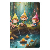 かわいい小さな小妖精や小人は川の中 ミニクリップボード (裏面)