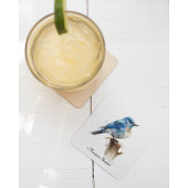 かわいい小さな山ブルーバードウォーター色カスタム、 ガラスコースター