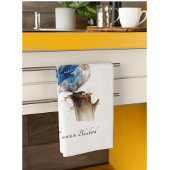 かわいい小さな山ブルーバードウォーター色カスタム、 キッチンタオル