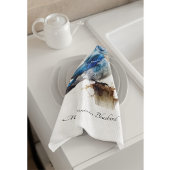 かわいい小さな山ブルーバードウォーター色カスタム、 キッチンタオル