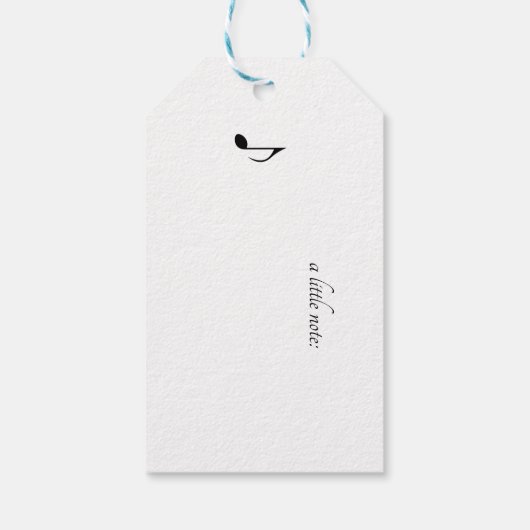 かわいい小さな山ブルーバードウォーター色カスタム、 ギフトタグ (裏面)