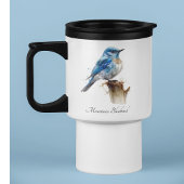 かわいい小さな山ブルーバードウォーター色カスタム、 トラベルマグ