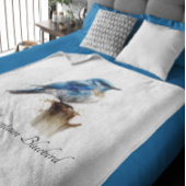 かわいい小さな山ブルーバードウォーター色カスタム、 フリースブランケット