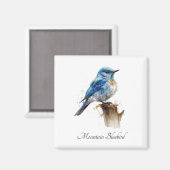 かわいい小さな山ブルーバードウォーター色カスタム、 マグネット (正面/裏面)