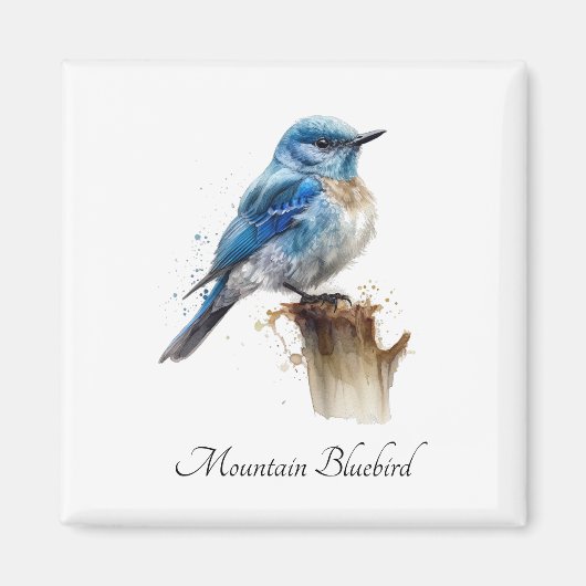 かわいい小さな山ブルーバードウォーター色カスタム、 マグネット (正面)