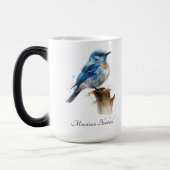 かわいい小さな山ブルーバードウォーター色カスタム、 モーフィングマグカップ (左)