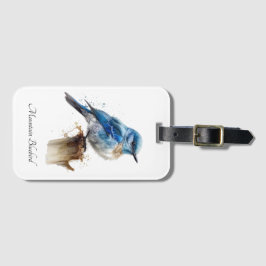 かわいい小さな山ブルーバードウォーター色カスタム、 ラゲッジタグ