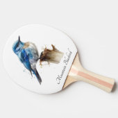 かわいい小さな山ブルーバードウォーター色カスタム、 卓球ラケット (横)
