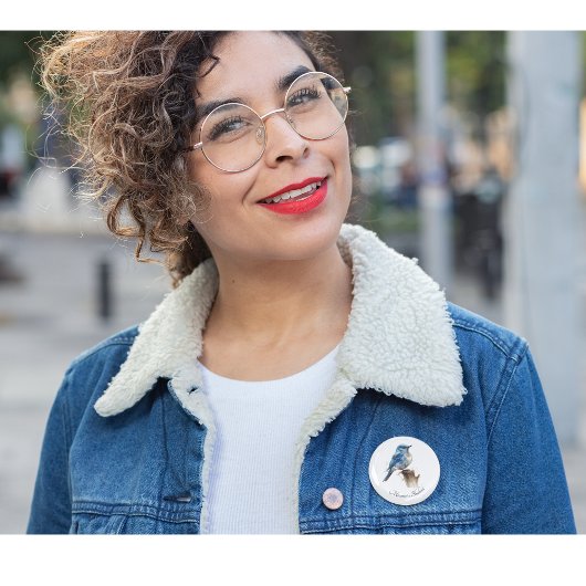 かわいい小さな山ブルーバードウォーター色カスタム、 缶バッジ