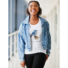 かわいい小さな山ブルーバードウォーター色カスタム、 Tシャツ