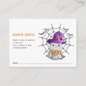かわいい小さな幽霊おむつラッフルベビーシャワー エンクロージャーカード (正面)