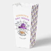 かわいい小さな幽霊とクモの巣BOOベビーシャワー フェイバーボックス (正面)