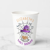 かわいい小さな幽霊とクモの巣BOOベビーシャワー 紙コップ (裏面)