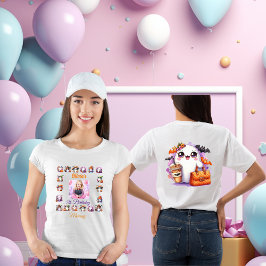 かわいい小さな幽霊のハロウィンお誕生日お母さんTシャツ トライブレンドTシャツ