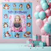 かわいい小さな幽霊のハロウィーンの女の子の誕生日写真 タペストリー