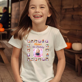 かわいい小さな幽霊のハロウィーンの女の子の誕生日写真 Tシャツ