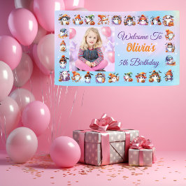 かわいい小さな幽霊のハロウィーン女の子の誕生日写真 横断幕