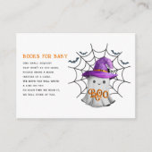 かわいい小さな幽霊の本ベビーの赤ちゃんシャワー エンクロージャーカード (正面)