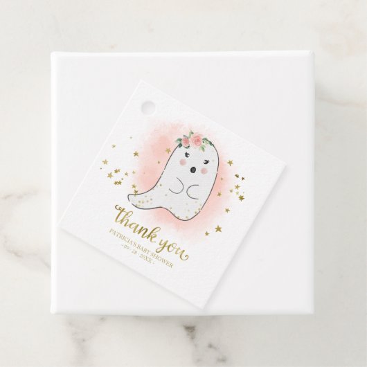 かわいい小さな幽霊ハロウィーンベイビーシャワー感謝してい フェイバータグ (インサイチュ)