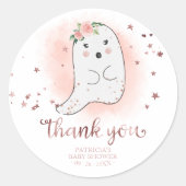 かわいい小さな幽霊ハロウィーン赤ちゃんシャワーありがとう ラウンドシール (正面)