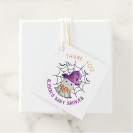 かわいい小さな幽霊ブーありがとう赤ちゃんシャワー フェイバータグ