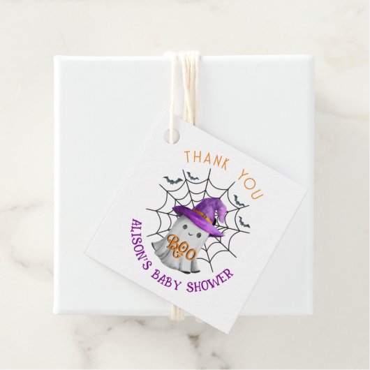 かわいい小さな幽霊ブーありがとう赤ちゃんシャワー フェイバータグ (インサイチュ)