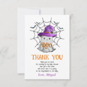 かわいい小さな幽霊ブークモの巣の赤ちゃんシャワー サンキューカード (正面)