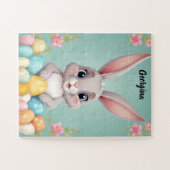 かわいい小さな復活祭のバニーパーソナライズされたキッズ ジグソーパズル (横)
