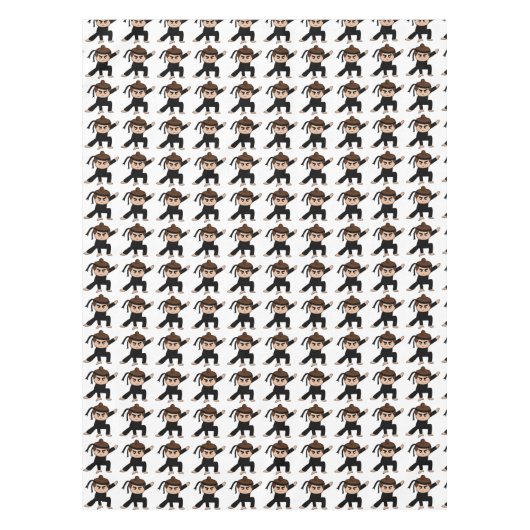 かわいい小さな忍者少年キッド長方形 テーブルクロス (正面)