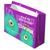 かわいい小さな怪物紫 ラージペーパーバッグ (正面アングル)