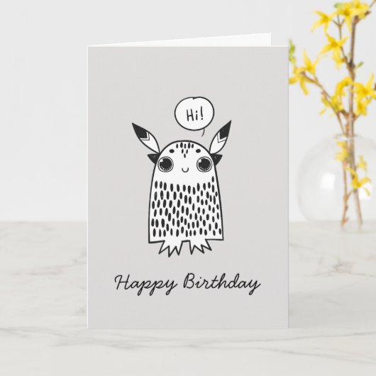 かわいい小さな怪物 カード (黄色い花)