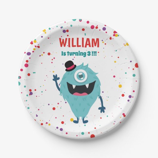 かわいい小さな怪物 ペーパープレート (正面)