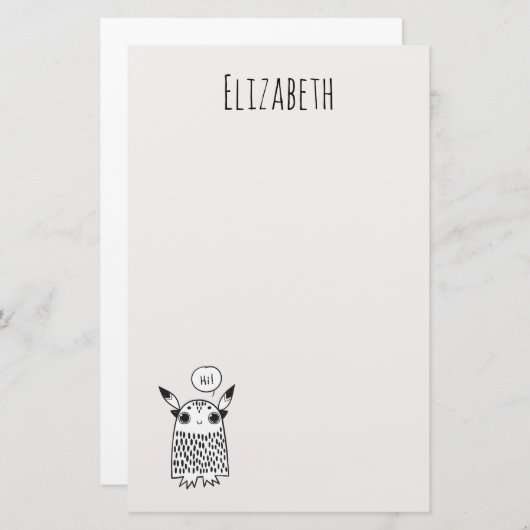 かわいい小さな怪物 便箋 (正面/裏面)