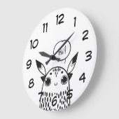 かわいい小さな怪物、白黒図解入りの、写真付きの ラージ壁時計 (傾斜)