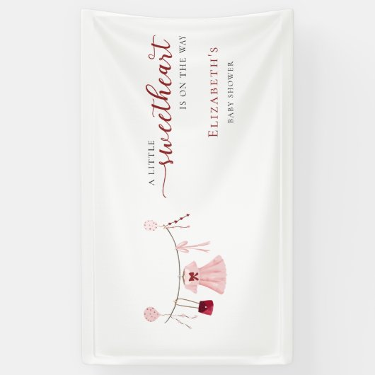 かわいい小さな恋人の赤ちゃんシャワーバレンタインキュート 横断幕 (縦)