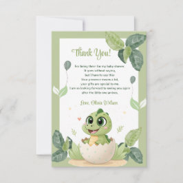かわいい小さな恐竜が赤ちゃんのシャワーを途中にある サンキューカード