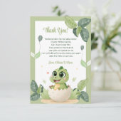 かわいい小さな恐竜が赤ちゃんのシャワーを途中にある サンキューカード (スタンド正面)