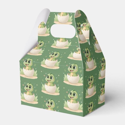 かわいい小さな恐竜が赤ちゃんのシャワーを途中にある フェイバーボックス (裏面サイド)