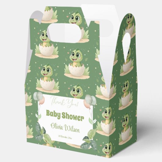 かわいい小さな恐竜が赤ちゃんのシャワーを途中にある フェイバーボックス (オープン)