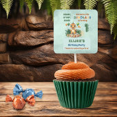 かわいい小さな恐竜の少年1st誕生日パーティー スクエアシール