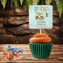 かわいい小さな恐竜の少年1st誕生日パーティー スクエアシール