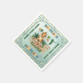 かわいい小さな恐竜の少年1st誕生日パーティー スタンダードカクテルナプキン (角)