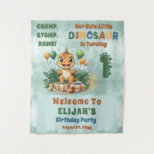 かわいい小さな恐竜の少年1st誕生日パーティー タペストリー (正面)