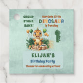 かわいい小さな恐竜の少年1st誕生日パーティー フェイバータグ (正面)